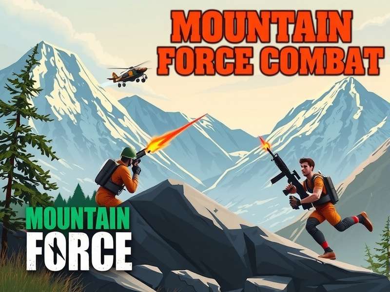 Mountain Force Combat gameplay screenshot showing mountain terrain combat